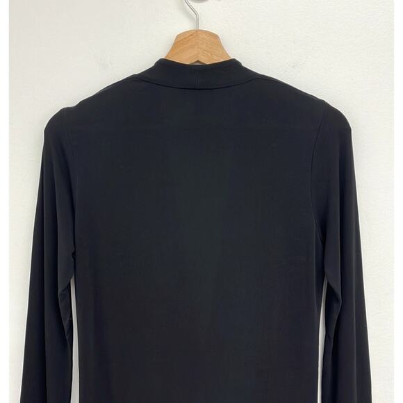 Eileen Fisher 100% Silk Faux Wrap Surplice Drape Elegant Blouse - Petite Small - Picture 5 of 11